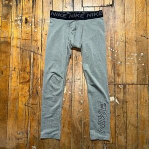 Nike Activewear Pants Kids S Grey Tight Fit Straight leg Elastic Waist Stretch‎
